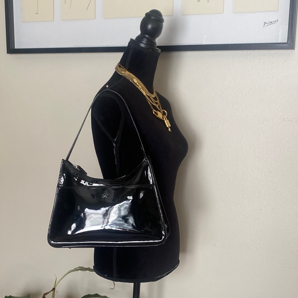 Anya Hindmarch Elegant Black Patent Leather Women's Bag